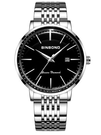 BINBOND High Quality Quartz Wristwatches (Silver-Black)