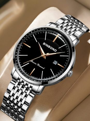 BINBOND High Quality Quartz Wristwatches (Silver-Black)