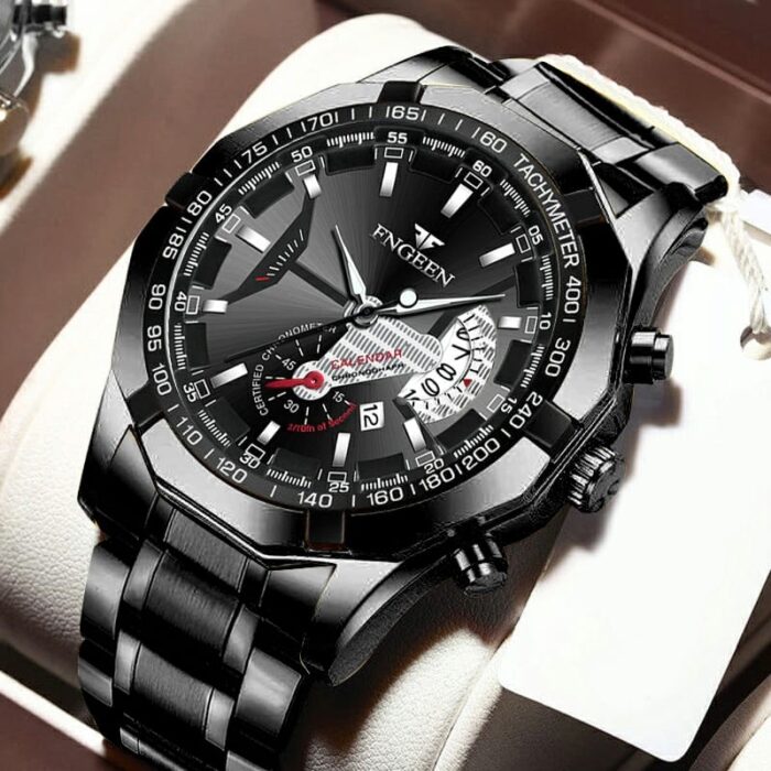 FNGEEN Full-Black Color Authentic Waterproof Wrist Watch For Men