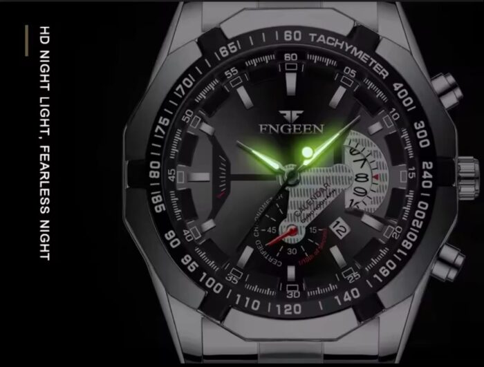 FNGEEN Full-Black Color Authentic Waterproof Wrist Watch For Men - Image 3