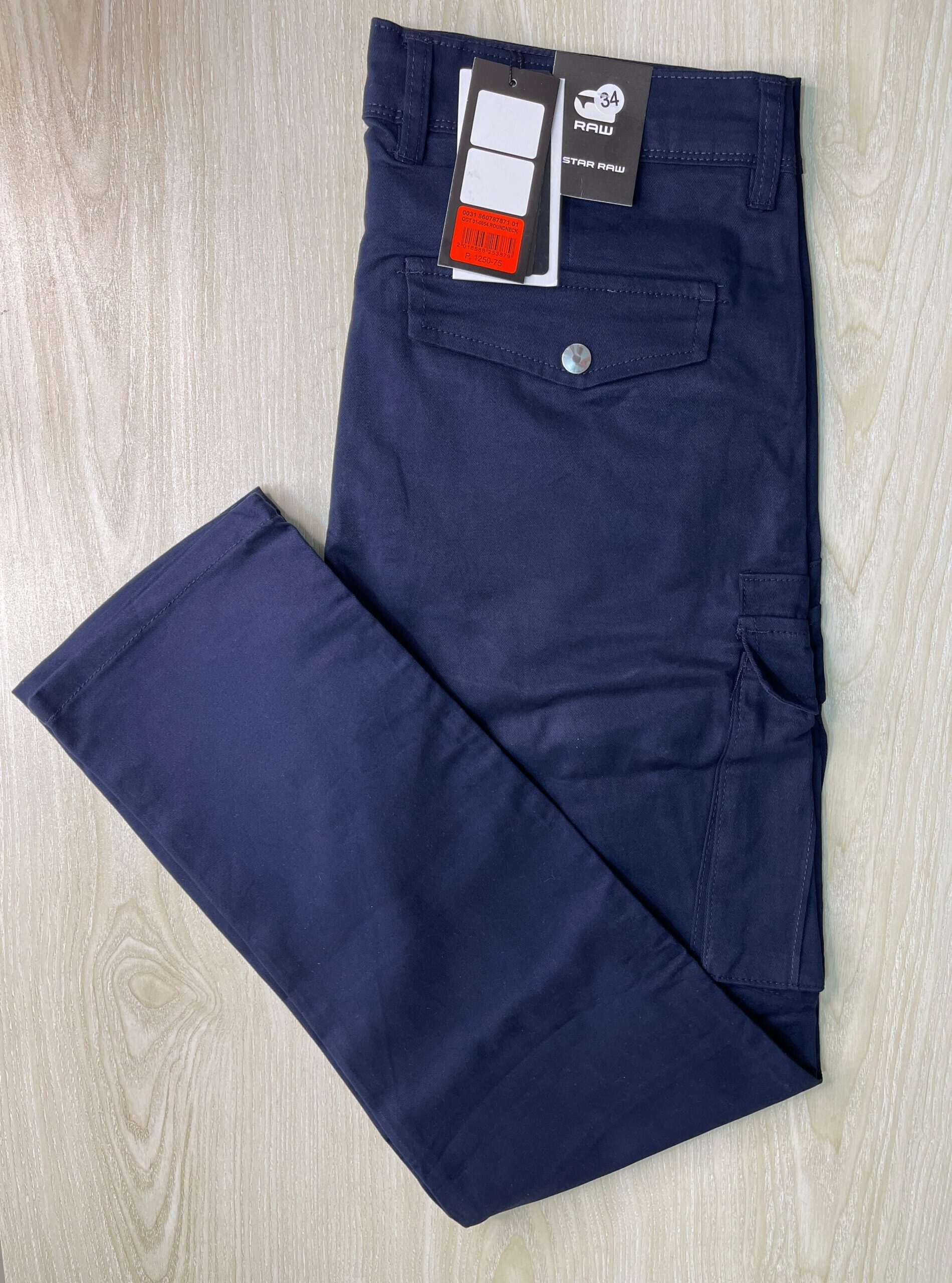 Trendy 6 Pocket Cargo Pants Blue - Image 2