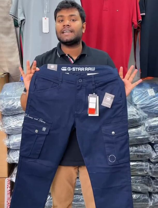 Trendy 6 Pocket Cargo Pants Blue