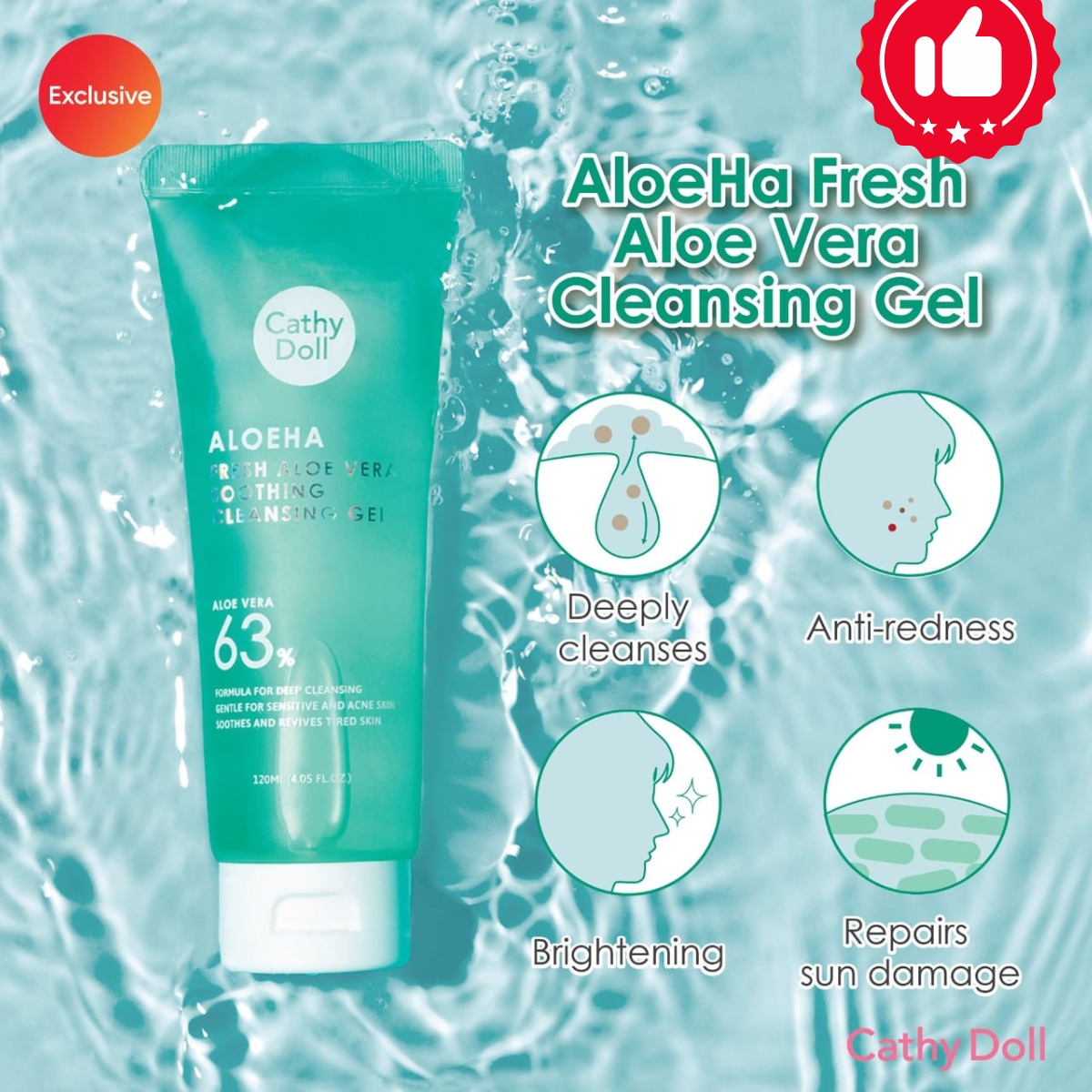 đŋ Cathy Doll Aloeha Fresh Aloe Vera Soothing Cleansing Gel - Image 2